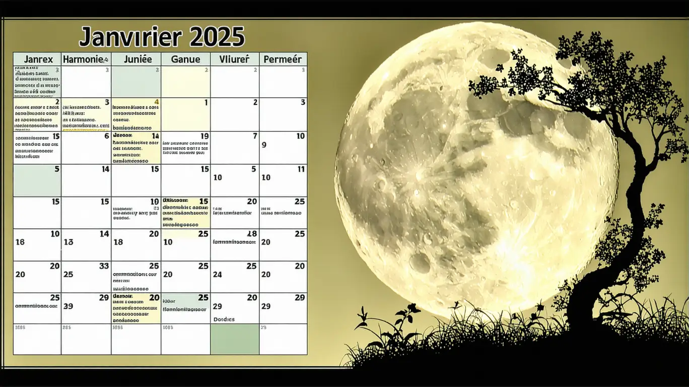 Calendrier lunaire de janvier 2025 : jardinez en harmonie avec la lune