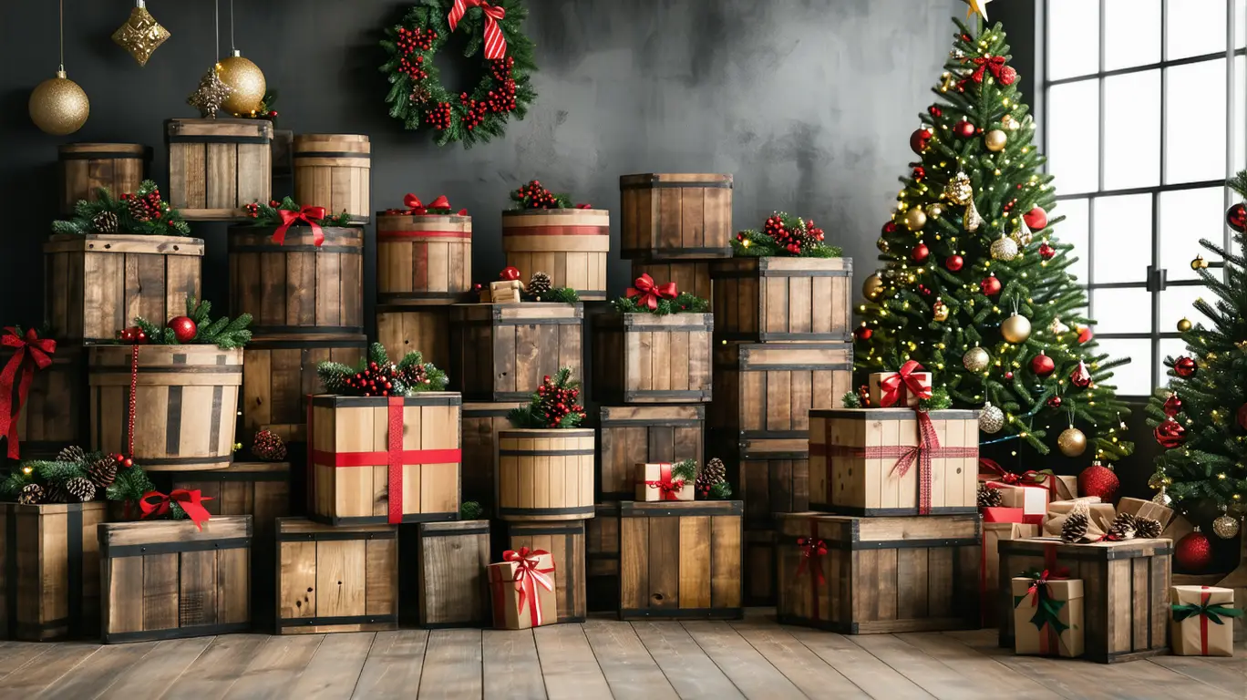 Décorations de Noël avec des caisses en bois : un mélange de style rustique et de créativité