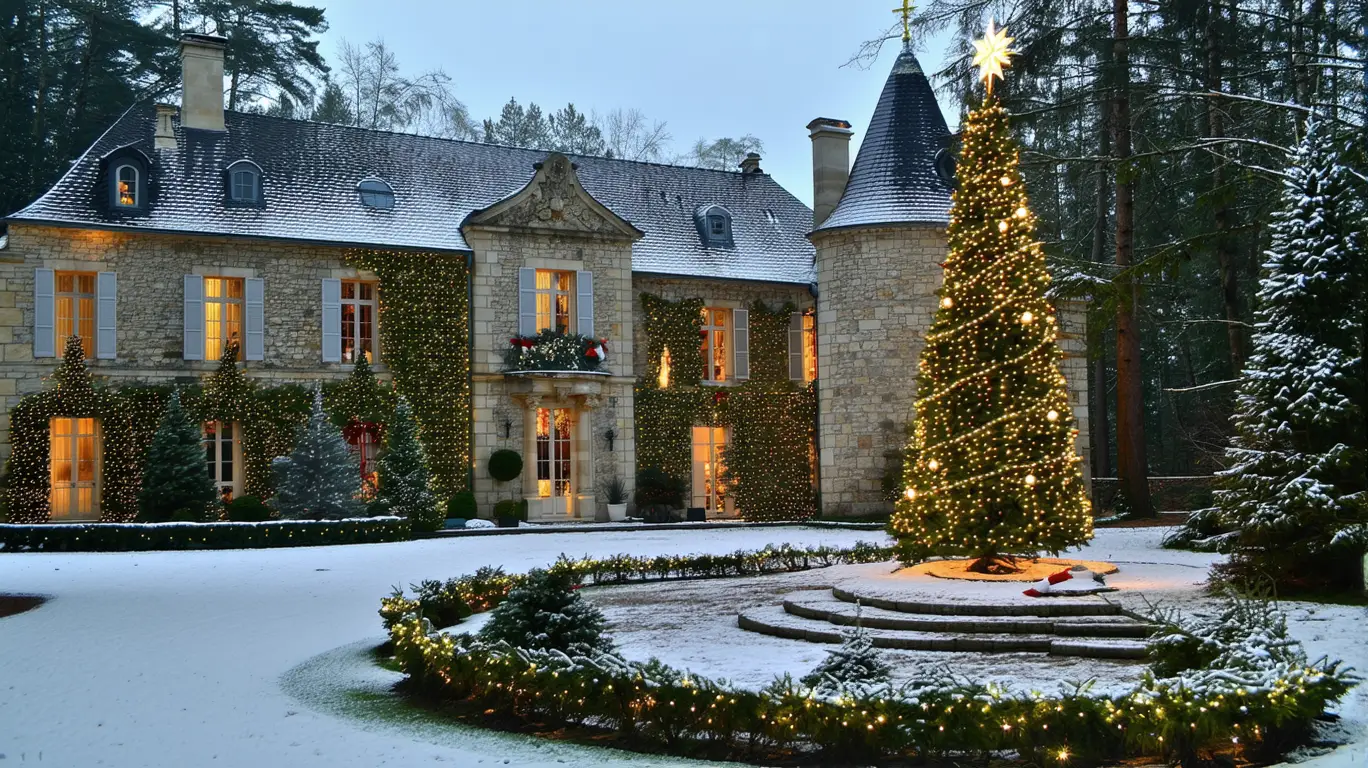 Une demeure ancestrale parée de ses plus beaux atours de Noël