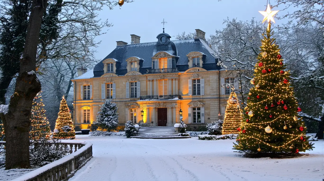 Une demeure ancestrale parée de ses plus beaux atours de Noël